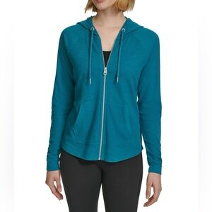 Calvin Klein Blue Zippered Long Sleeve Hoodie